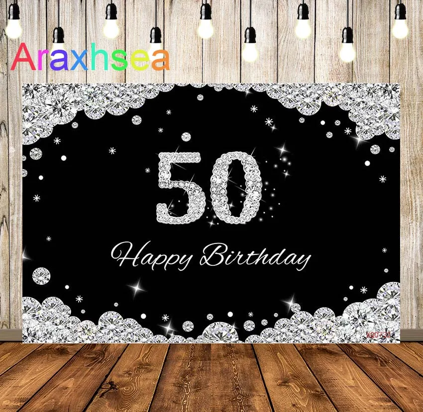 

Photophone Backdrops 50th Birthday Luxury Champagne High Heels Glitter Plaid Flower Banner Party Backgrounds Photocall