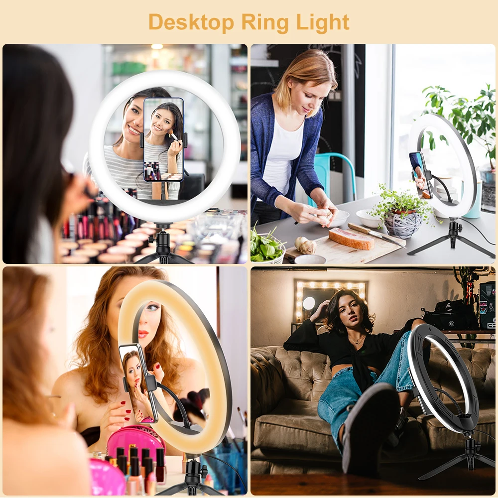 

12 Inch Ring Light with Stand LED Camera Selfie Light Ring for iPhone Tripod and Phone Holder for Video Photography Makeup Lamp