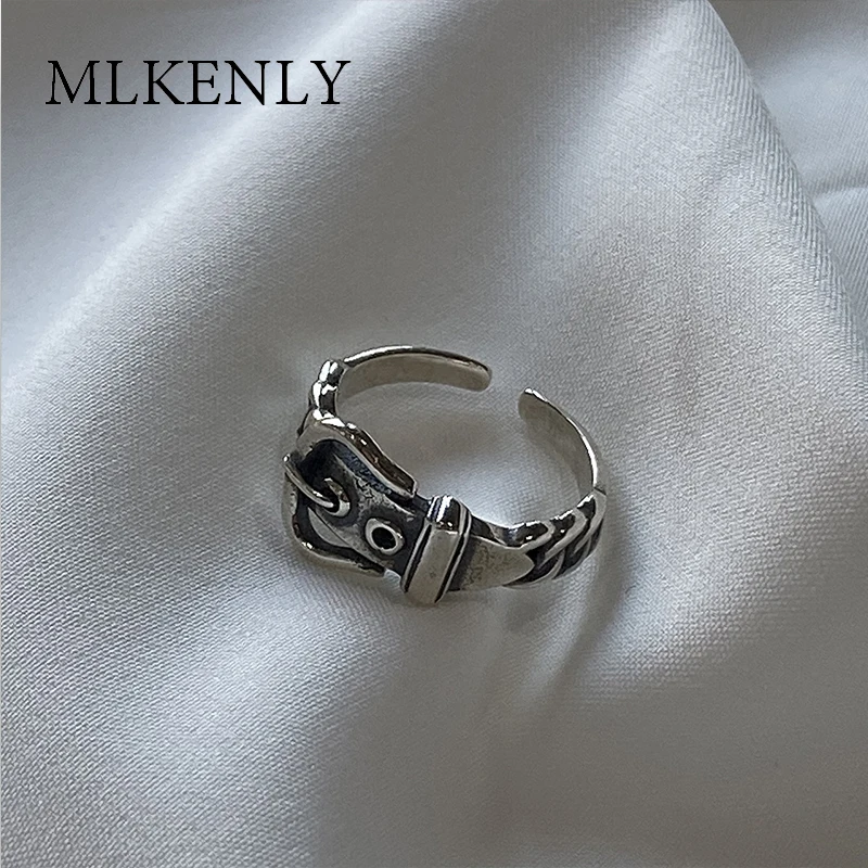 MLKENLY 100% реальное раннее серебро Ins холодный ретро старый цвет простой нишевой