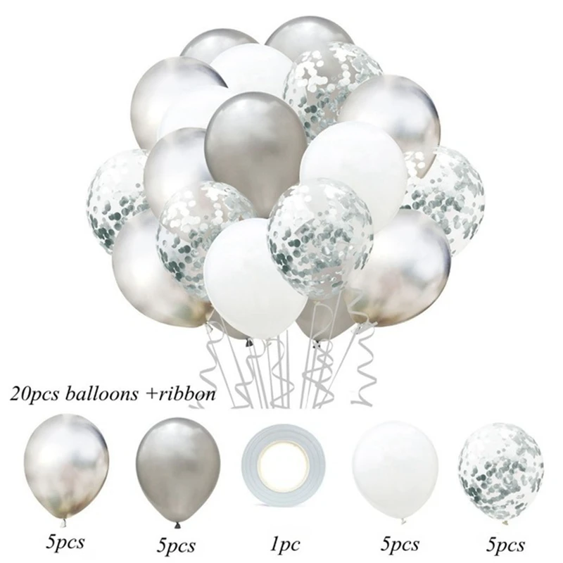 

20pcs/set Metallic Confetti Air Balloons Happy Birthday Party Decorations Kids Baby Shower Babyshower Boy Girl Supplies