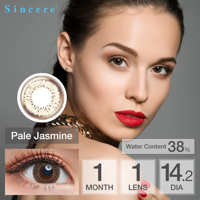 

Sincere-vision 1pcs/box Pale Jasmine lentilles de couleur naturel contact lens myopia 0-900 contact lenses degrees for eyes