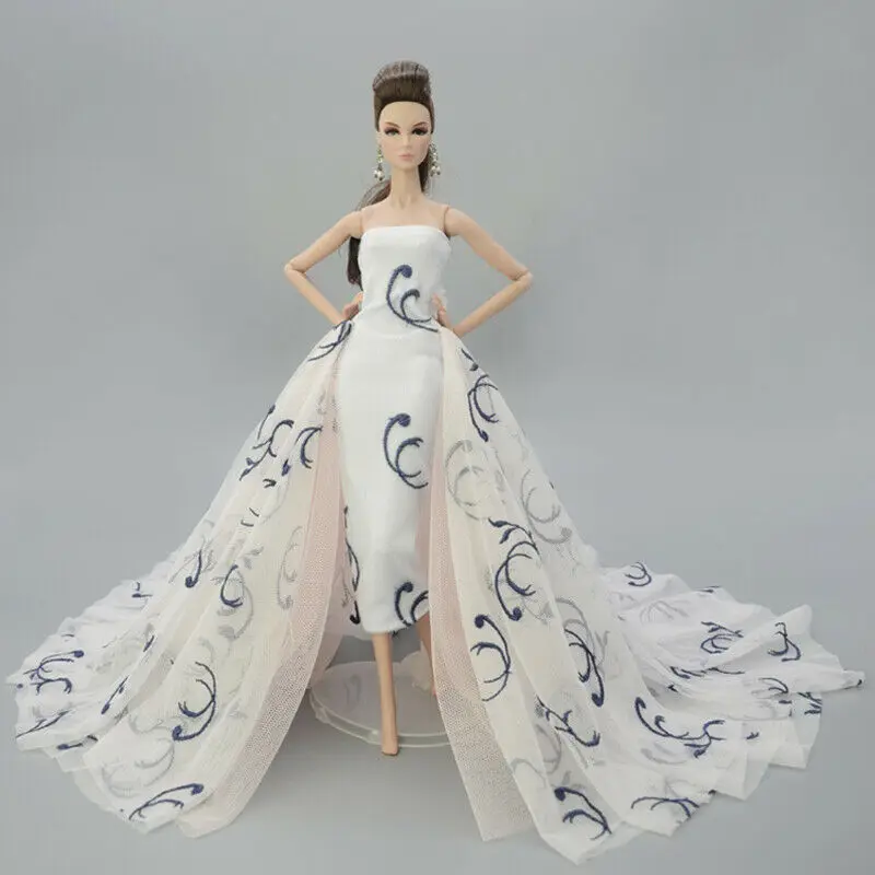 dress4 Белое модное свадебное платье для куклы Барби большие Вечерние платья Бальные Vestidoes наряды кукла 1/6 аксессуары - Цвет: dress4