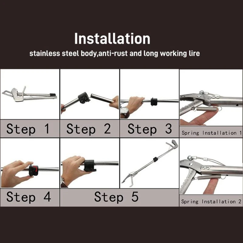 Pinzas de serpiente profesionales, accesorio de agarre de Metal, mand&iacute;bula ancha, plegable, alta resistencia, 28 "40" 47"-3