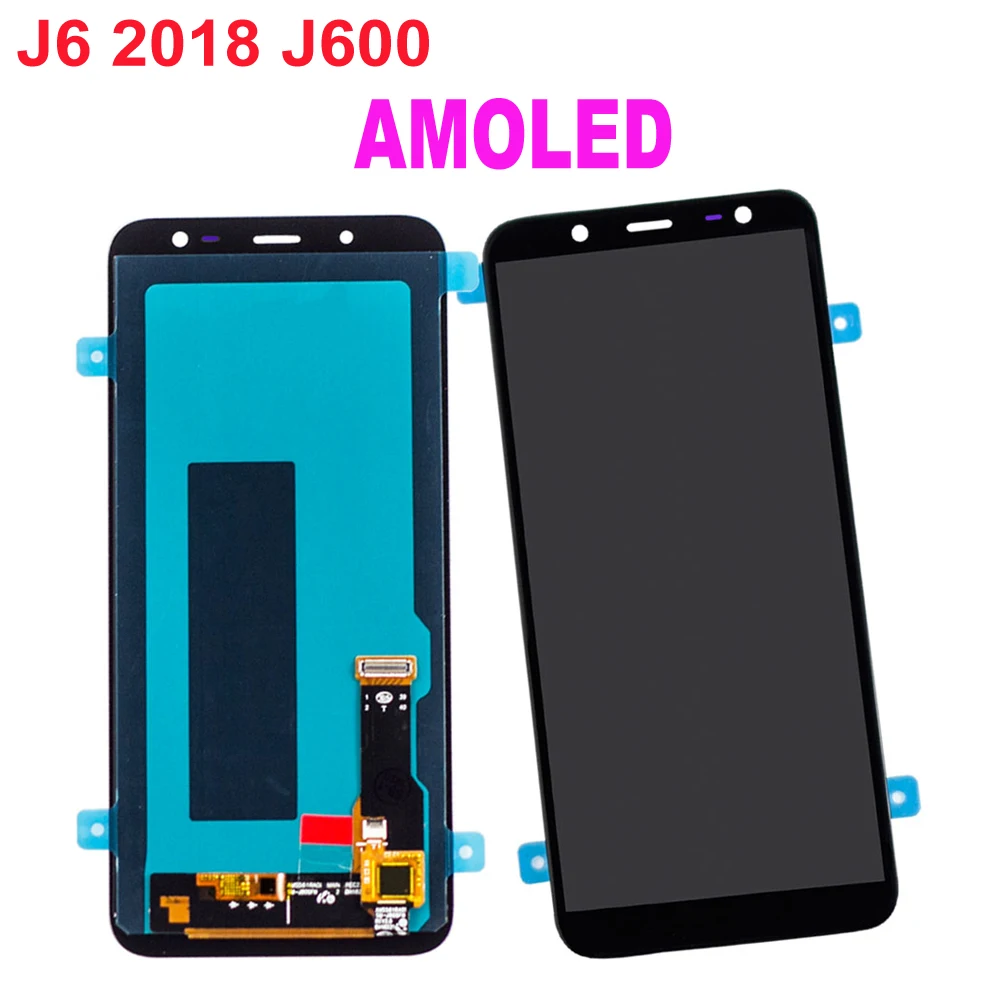 Pantalla LCD Super AMOLED para Samsung Galaxy J6, 100%, J600, J600F, J600FN, repuesto de montaje de pantalla t&aacute;ctil, 2018 probada, 10 Uds.-1