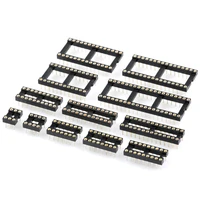 10pcs round hole ic socket connector integrated circuit socket microcontroller base dip 6 8 14 16 18 20 24 28 40 pin sockets