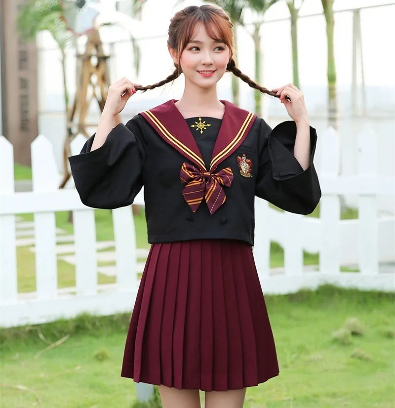 

Женские костюмы для косплея HP Slytherin для девочек, Лолита, Сейлор JK, Униформа, юбка, комплекты, аниме одежда Hatsune Sakura Card Captor