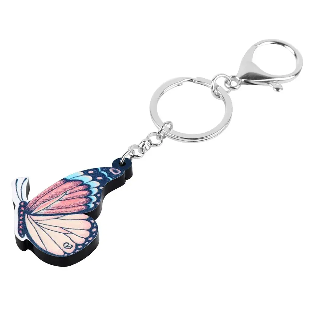 ARWA акриловая кисточка-footed Butterfly Keychais большая насекомое животное брелок ювелирные