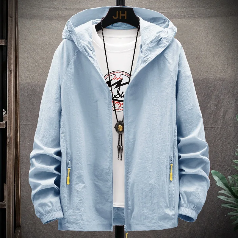 

2020 New Summer Casual Sun Protection Clothing Men Ice Silk Breathable Jacket Men Trend Thin Sun Protection Clothing