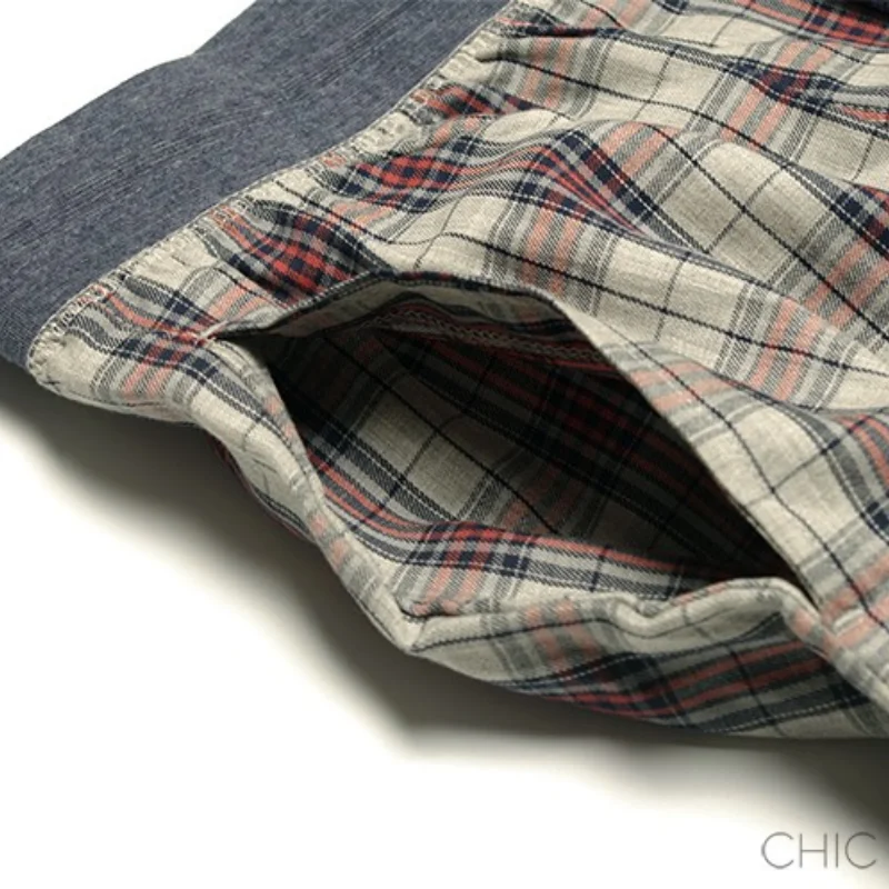 Thin yarn-dyed plaid pants Men Oversized trousers cotton spring and summer woven Sleep download