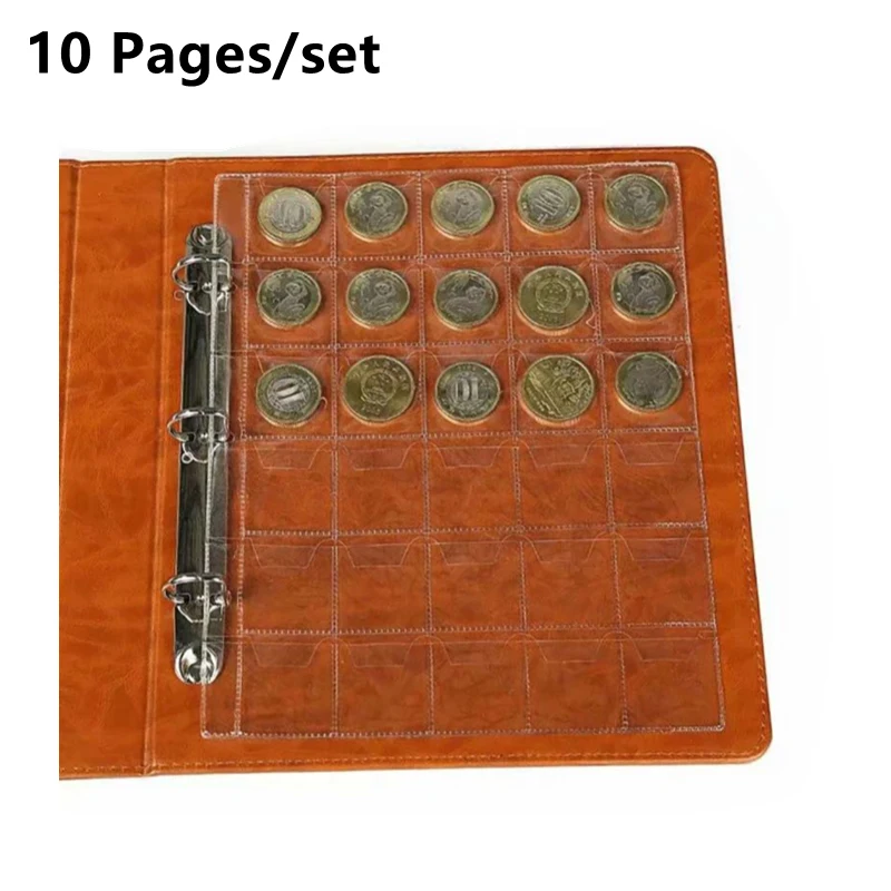 

Portable 30 Pockets Clear Classic Plastic Coin Holder Sheet Storage Collection Money Album Case PVC Albums Collecting