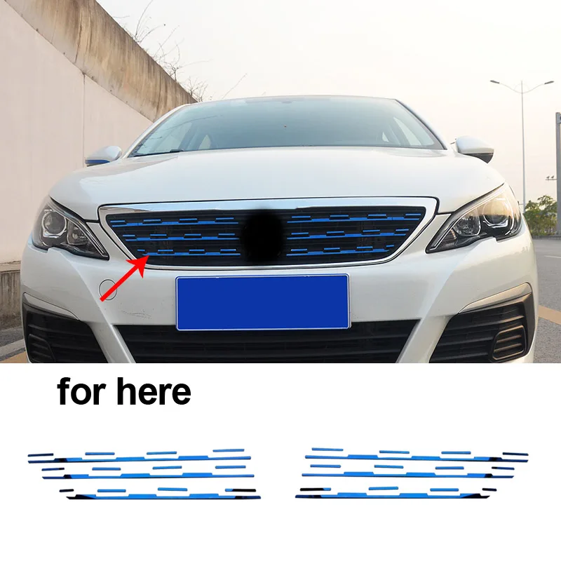 

Декоративные ленты для передней решетки радиатора для Peugeot 308 2016-2019
