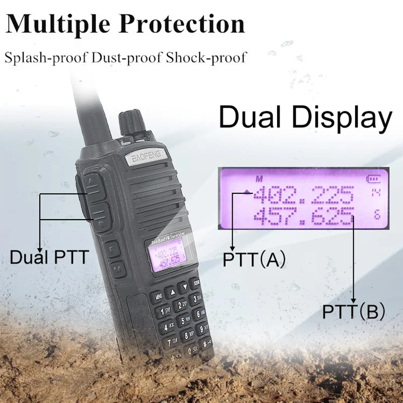 Портативная рация BaoFeng двухсторонняя радиостанция UV 5R 10 км VHF UHF 5 Вт 8