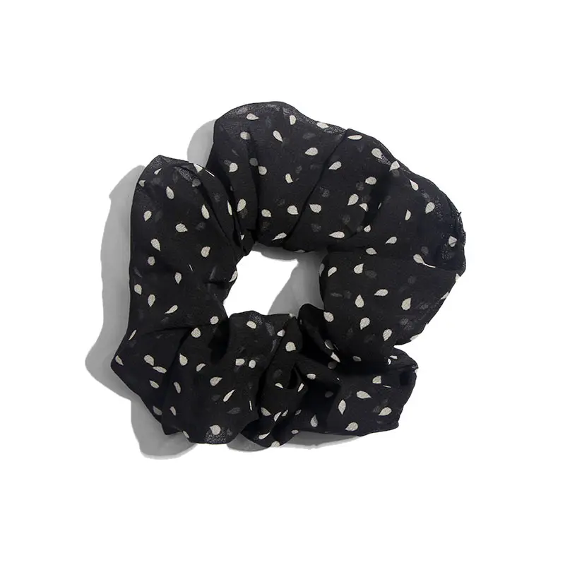 Повязка на голову женская шифоновая в горошек эластичная | Украшения и