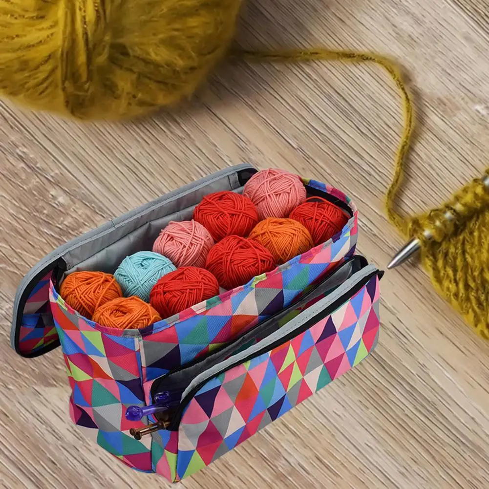 

Knitting Organizer Waterproof Fashion with Handle Stop Tangling Knitting Organizer