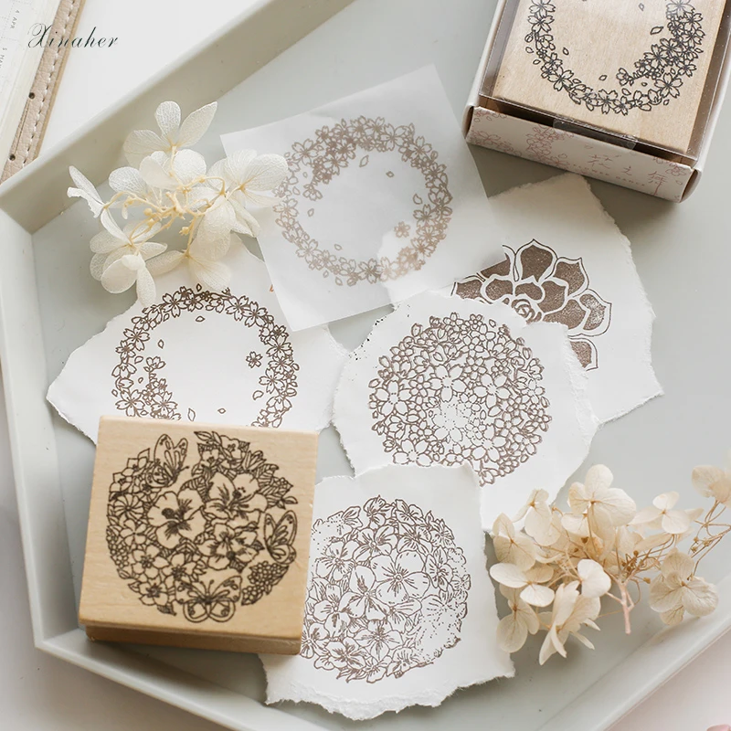 Винтажный цветок вишни лепестки украшение отметка для скрапбукинга