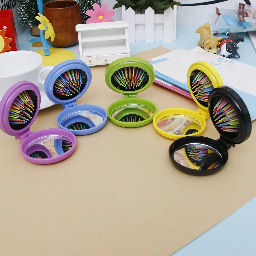 1 шт. новая портативная Мини Расческа для девочек массажная круглая дорожная