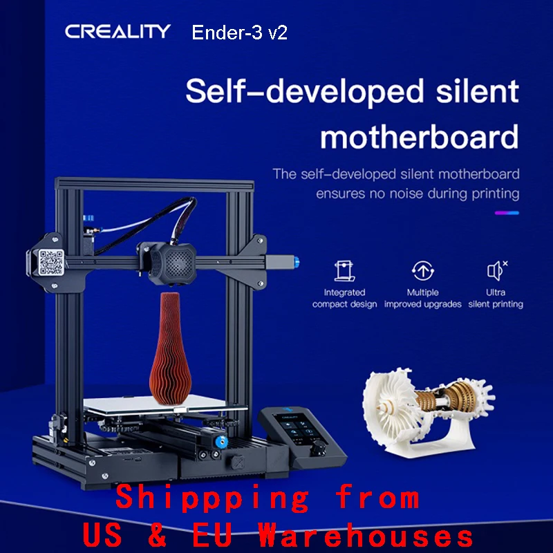 Набор для 3D-принтера CREALITY DIY FDM обновленная материнская плата Ender 3 V2 бесшумный