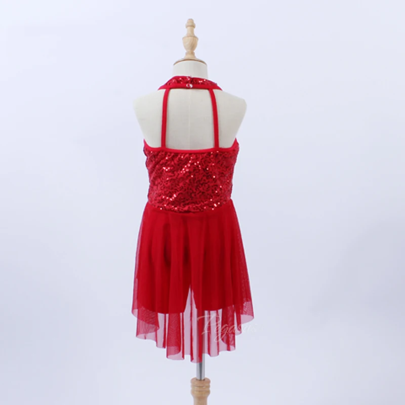 

2020 New Kids Girls Ballet Tutu Dress Red Shiny Sequins Ballet Leotards Children Gymnastics Leotard Stage Dance Costume