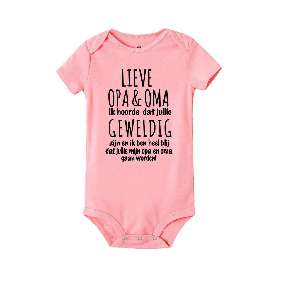 Body divertido para beb&eacute;, mono con estampado de LIEVE OPA & OMA Ik Hoorde Dat Jullie, mono de anuncio de embarazo para reci&eacute;n nacido, ropa informal, 2021-3