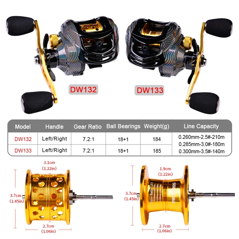 

Compact Design Water Drop Wheel Professional Fishing Wheel 7.1:1 High Speed Ratio Number Of Bearings: 18+1Metal Spool Spinning