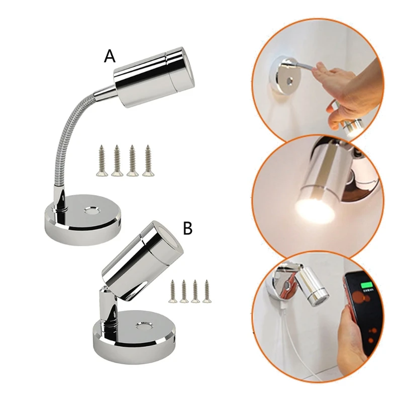 

1Pc Adjustable RV 10-30V Reading Lamp High Brightness Night Light Rotatable Wall Lamp Outdoor Lighting Supplies