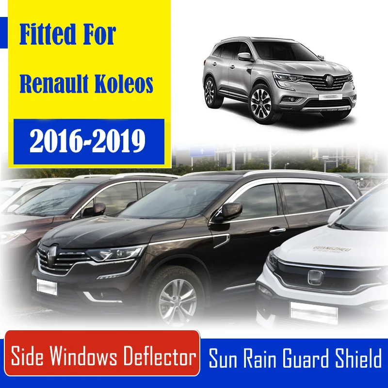 

1 комплект хромированные боковые вентиляционные солнцезащитные козырьки для окон защитные дефлекторы от дождя для Renault Koleos 2016-2019