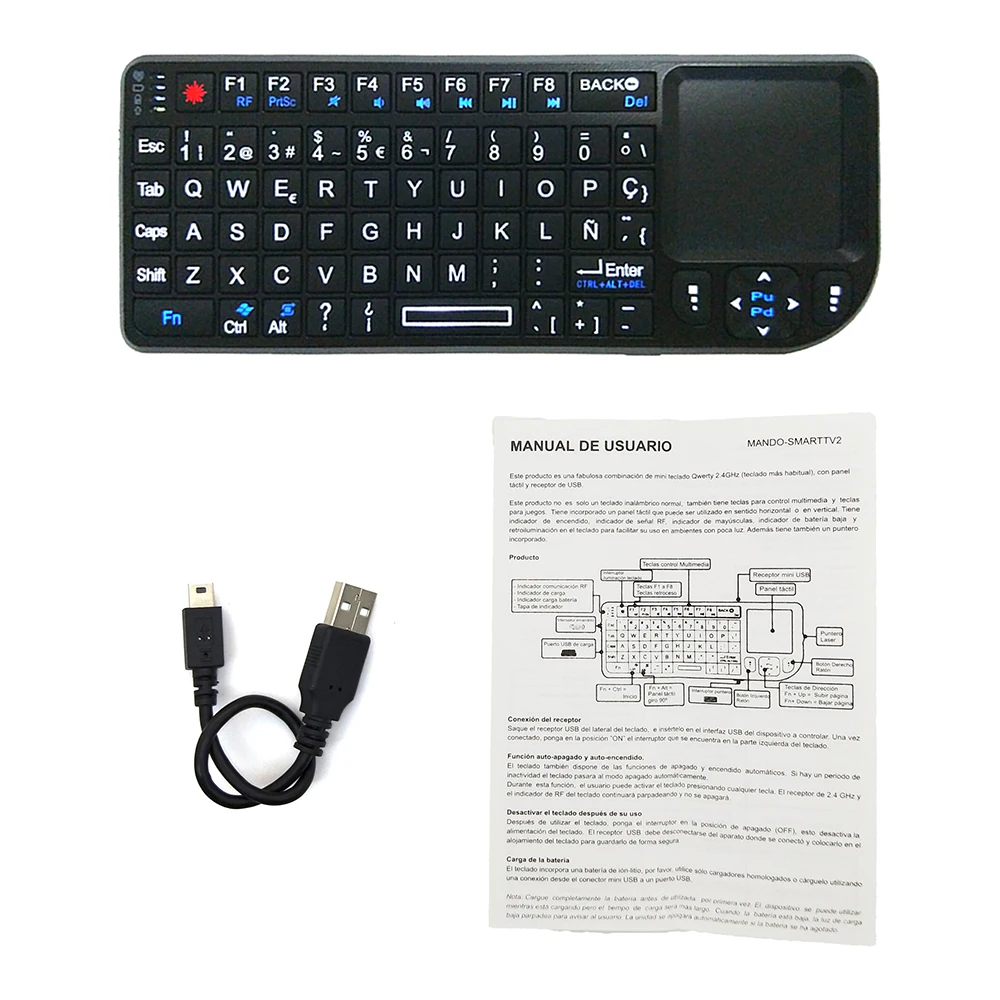Kebidumei Высокое качество 2 4G RF мини беспроводная клавиатура 3 в 1 Мини ручной Qwerty +