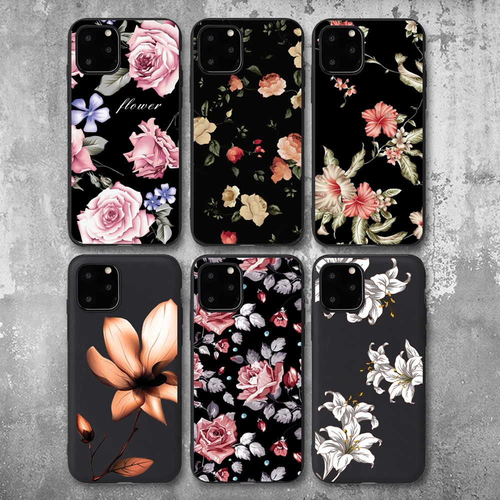 3D Рельефный цветок изысканный чехол s для Apple iPhone 8 7 Plus X ТПУ силиконовый мягкий чехол для iPhone 6S 5S SE XS 11Pro Max XR