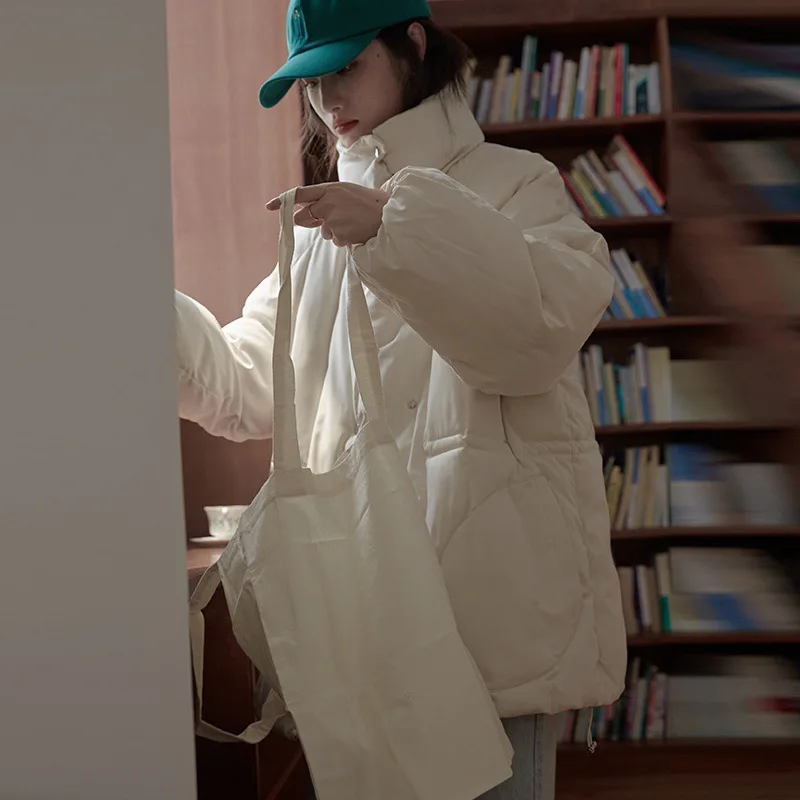 

Красивый популярный зимний пуховик с подкладкой, женская одежда для хлеба, нишевая модная индивидуальная хлопковая одежда с воротником-сто...