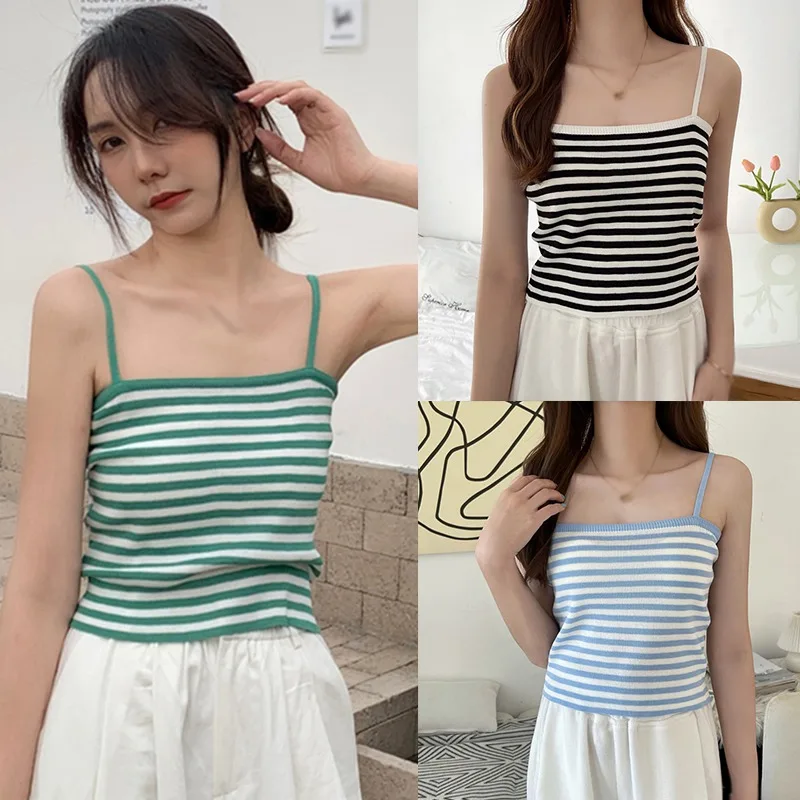 

Майка женская трикотажная на тонких бретельках, жилет, облегающий короткий Укороченный кардиган, нижнее белье