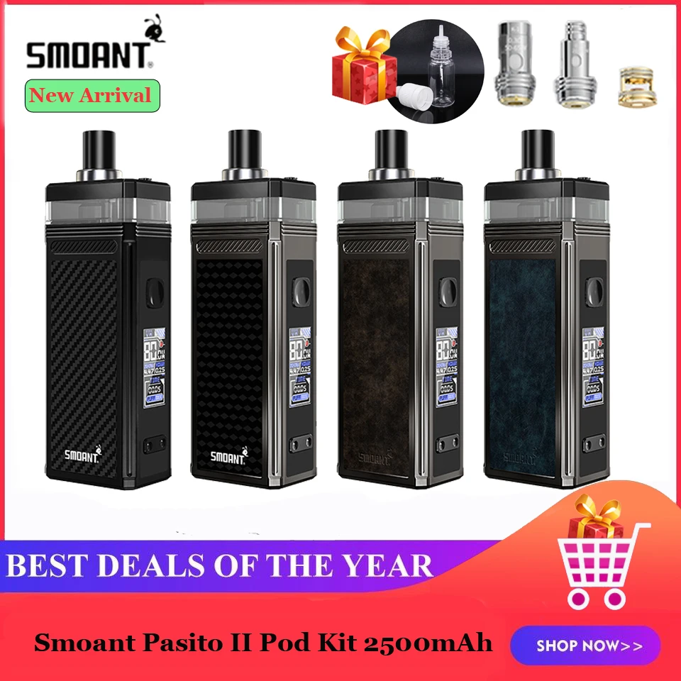 Набор для вейпа Smoant Pasito II батарея 2500 мАч с картриджем 6 мл разъем 510 3 5-дюймовый