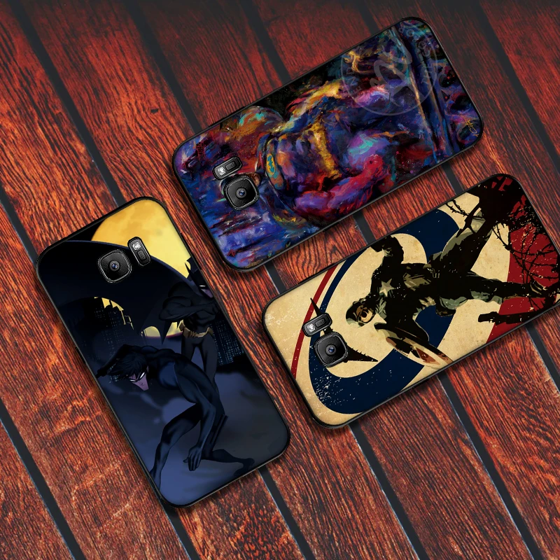 Бетман супергерой Мягкий силиконовый чехол для телефона Samsung Galaxy S6 S8 край S7 S9 плюс