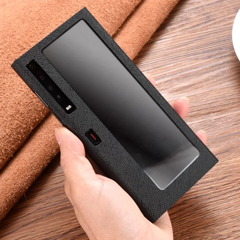 

Genuine Leather Case For Huawei Mate Xs X Matex Matexs Folding Screen Anti-drop Protective Cover Front And Rear Window Bracket