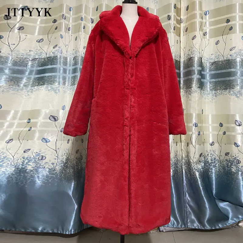 Jaqueta de Inverno Jaqueta de Pele do Falso Cabolsa de Pele Cabolsas de Pelúcia com Cinto Parka Roupas Femininas Peludo Longo Lapela Cabolsa Grosso Quente Feminino 16 Moda Feminina
