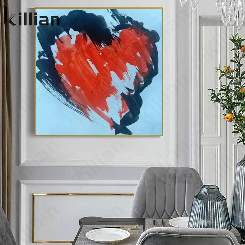 Modern Abstract Poster Red Love Heart Picture Canvas Painting Wall Art Canvas Painting Sticker Decorative Painting Oil Painting