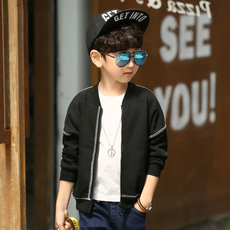 

Children's Fashion New Coat 2022 New Spring Autumn Kids Baseball Outerwear Windbreaker Boys Coat For 3 4 5 6 7 8 9 10 11 12 Yrs