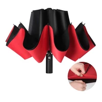 strong wind resistant double fully automatic umbrella folding 10k large fiberglass parasol rain for women men business umbrellas