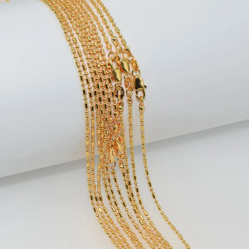 Ожерелье с подвеской-шариком медная колонна золотым покрытием длинное ожерелье