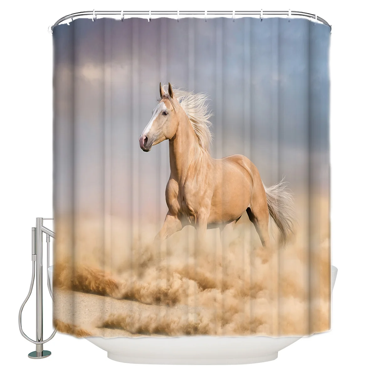 Бегущая дикая лошадь занавеска для душа водонепроницаемый ванной из полиэстера