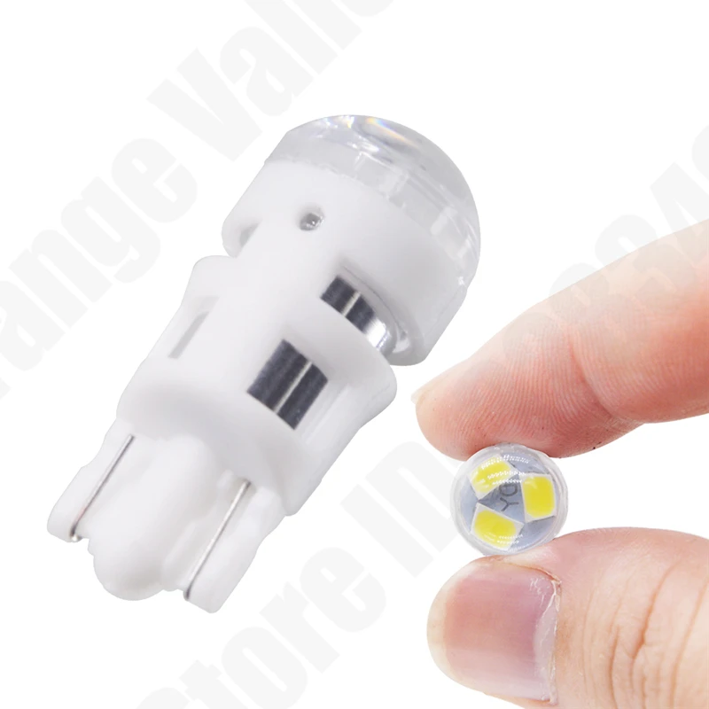 

100pcs Car T10 2835 SMD 194 168 W5W 3 LED Light Bulb White Amber Red Green License Plate Lamp Width Lights 3 LEDs
