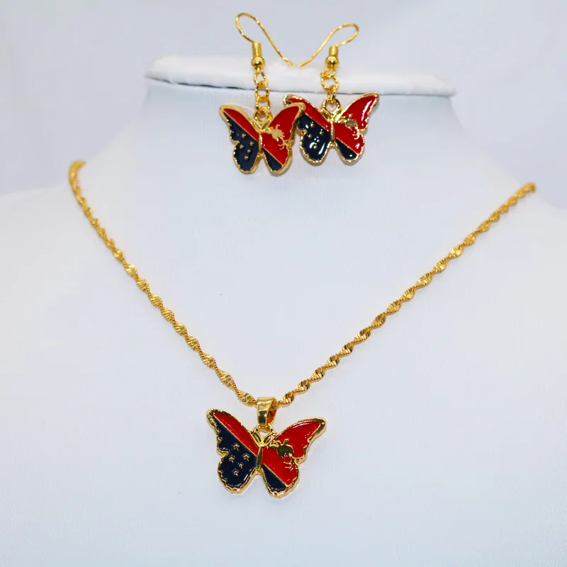 

Colorful Butterfly Dubai Rings Earrings Ethiopian Jewelry Sets for Women African animal France Arab Girls Bridal Gift
