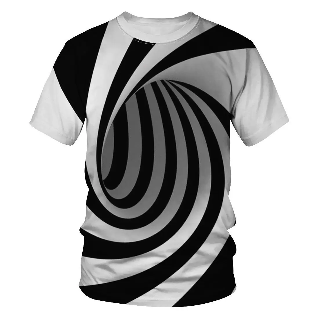 

Black and white short sleeve T-shirt men's 2021 new printed T-shirt design feeling couple half sleeve