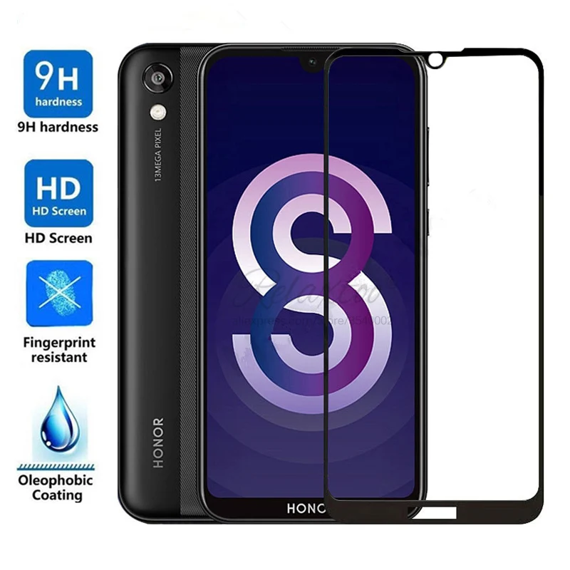 Полное покрытие Защитное стекло для Huawei honor 8 s 8c 8x 8a hono honer c x a Закаленное Защитная