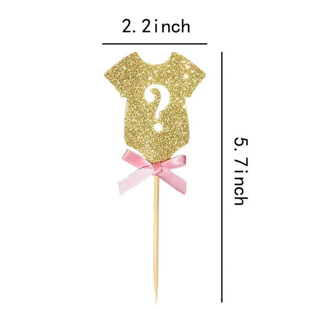 12pcs Cake for Gender Reveal Boy Girl Clothes Cupcake He or She Baby Shower Topper Party Supplies | Дом и сад