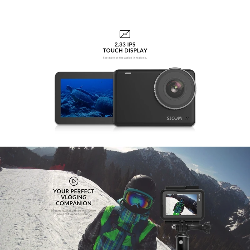 SJCAM SJ10 Pro Спортивная камера 2,33 дюйма IPS сенсорный экран IMX 377 4K/60FPS Чип H22 10 метров водонепроницаемость 1300MAh WiFi включено.