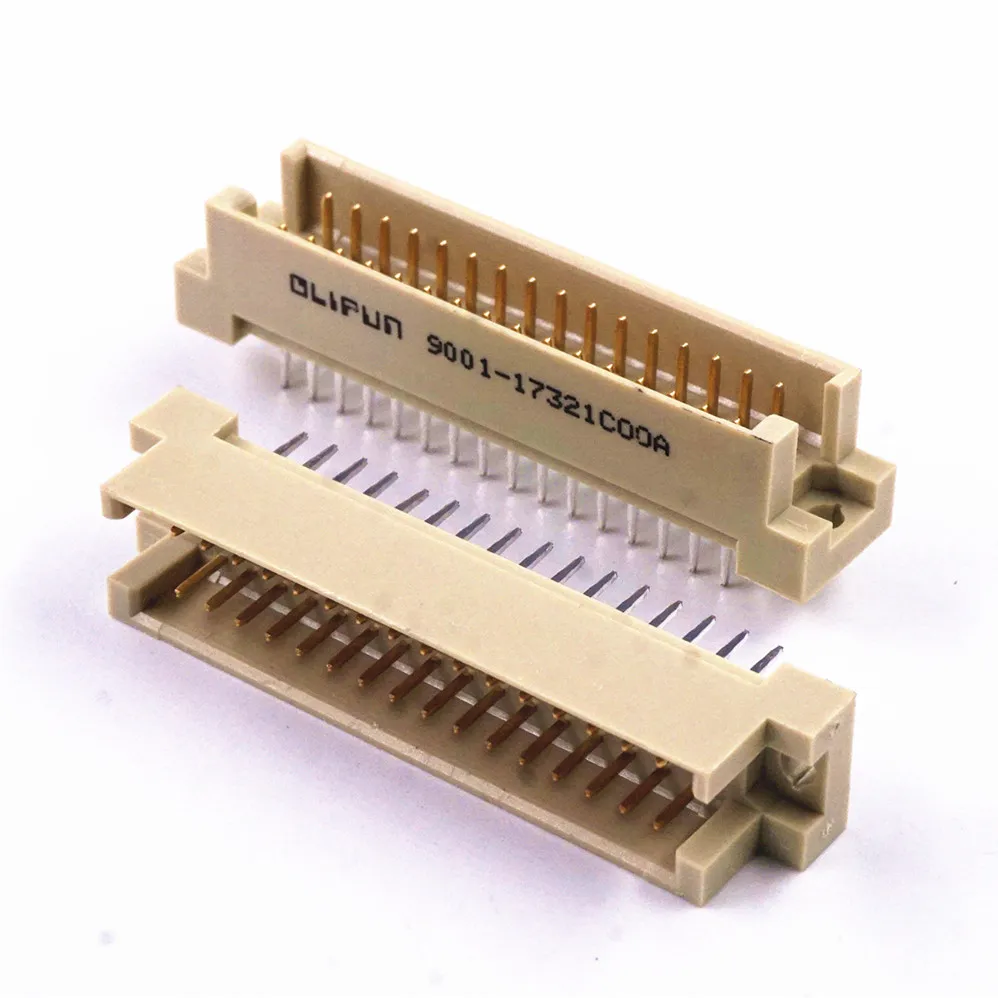 Разъем DIN 41612 2 ряда 32 позиции штекер прямое сквозное отверстие 2x16 контактов шаг 54