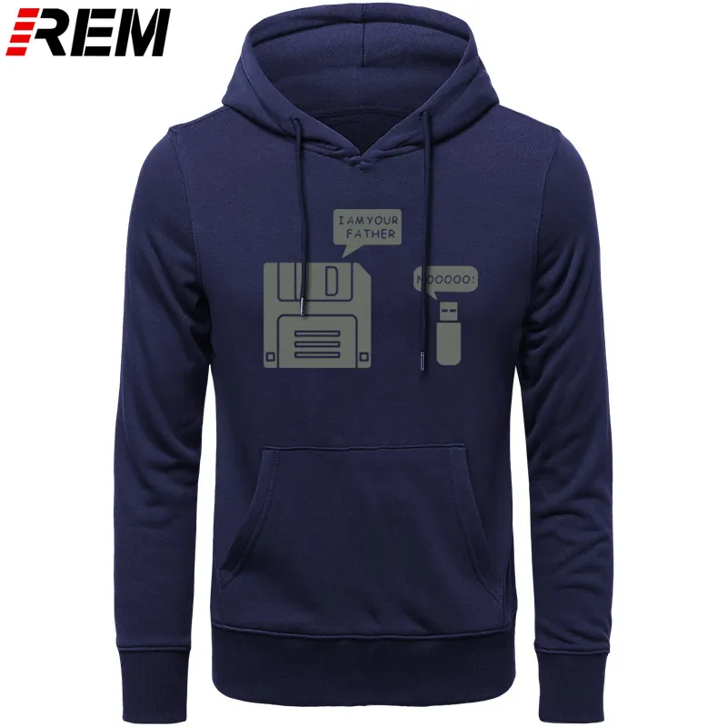 REM USB дискета я ваш отец мужские хлопковые с длинным рукавом юмором диск повседневные Camisetas Hombre мужские кофты с капюшоном, толстовки - Цвет: NAVY GRAY