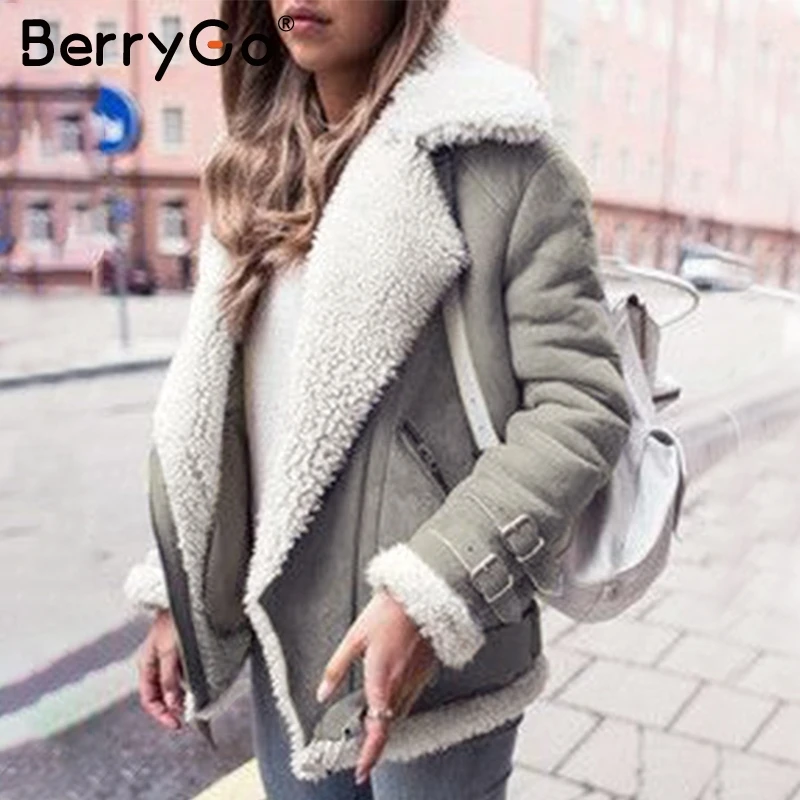 BerryGo винтажная куртка из искусственной кожи женская модная мотоциклетная