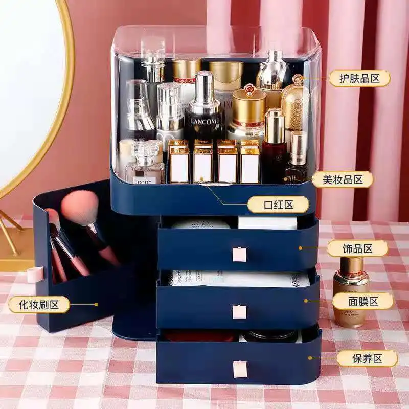 Organizador de Escritorio para Cosm&eacute;ticos, Caja de Almacenamiento con Gran Capacidad para Maquillajes, Esmaltes de U&ntilde;as y Joyer&iacute;a-3