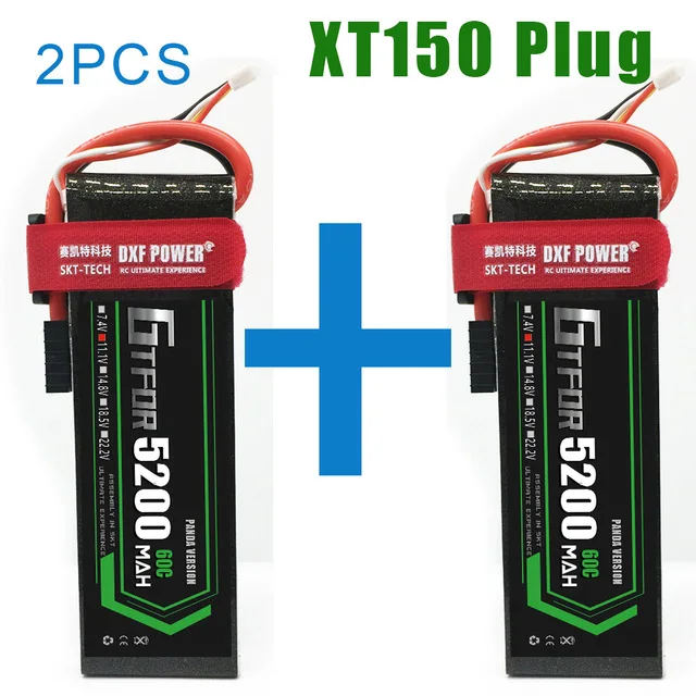 2PCS3S500mahXT150 2 шт. батарея Lipo 3s 4S 11,1 V 14,8 V 5200mAh 60C MAX 120C для 1:8 1:10 Радиоуправляемый автомобиль Дрон вертолет E Багги Truggy TRX автомобиль - Цвет: 2PCS3S500mahXT150